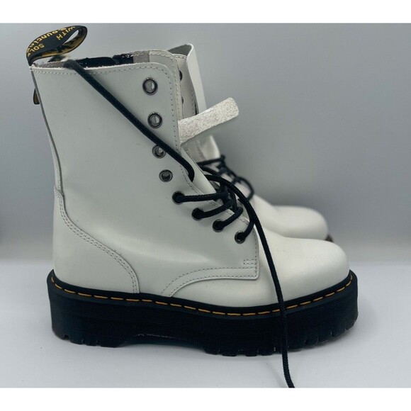 Dr Martens Jadon Boots Unisex Leather Boot Platform Lace Up White Smooth US 9 main image 7